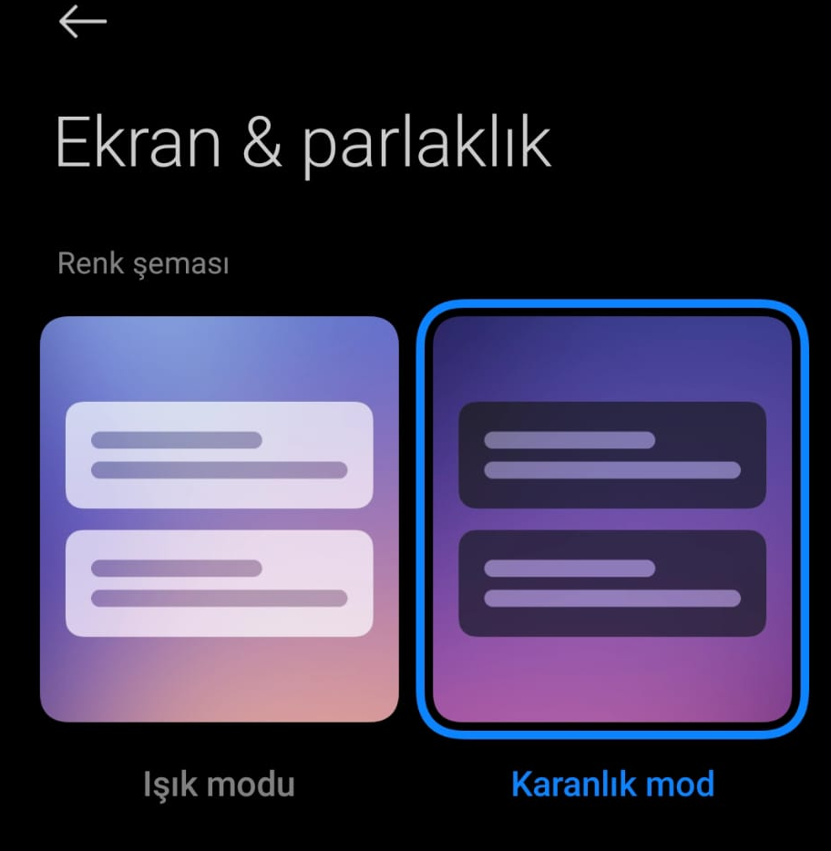 Ekran Parlaklık Seviyesi